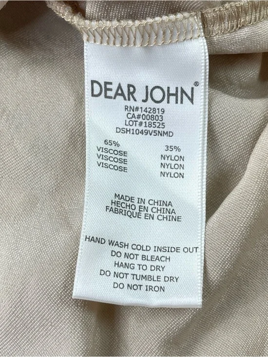 Dear John Sleeveless VNeck Top Velvet Gold Tan Khaki Boho Fairy Earthy Small - Picture 4 of 5